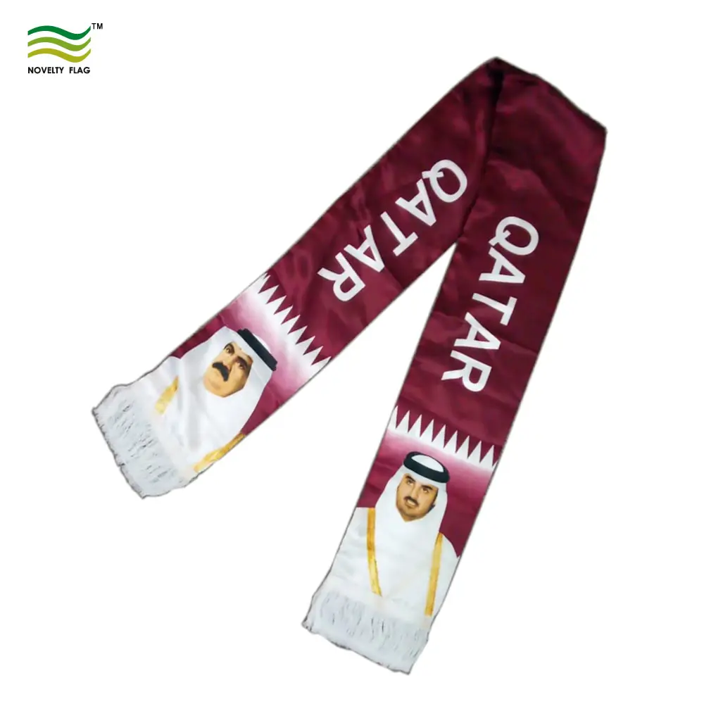 العلامة التجارية باليوم الوطني لدولة قطر المشجعين وشاح كرة قدم من خلال الطباعة التسامي