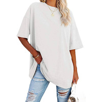 T-shirt sportif transfrontalier européen et américain pour femme, coupe décontractée, col rond, manches courtes, été