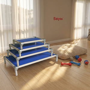 Baiyou Luxe Vierkante Aluminiumlegering PVC Ecologische Hondendeken Accessoires Waterdicht Verhoogd Kalmerend Koelend 95x70x20cm - Product Image 3