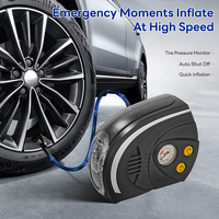Compresseur d'air 12V avec logo personnalisé - Jauge mécanique rétro ABS, 5 lumières LED, gonflage rapide en 7 minutes, garantie de 2 ans pour les urgences automobiles
