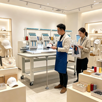 Machine à broder durable à 5 aiguilles pour la couture de matériaux lourds tels que le cuir et le denim