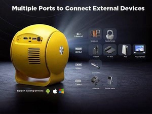 Proyector 2026 OEM con Sistema Android 14, WiFi Inalámbrico 5G, Bluetooth, Recargable, Conexión con <span class=keywords><strong>Banco</strong></span> <span class=keywords><strong>de</strong></span> Energía, <span class=keywords><strong>HD</strong></span> UST <span class=keywords><strong>de</strong></span> Tiro Corto, Decodificación 8K - Product Image 5