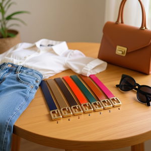 Ceinture plate en PU avec boucle carrée de 4 cm pour femmes, mode décontractée - Product Image 2