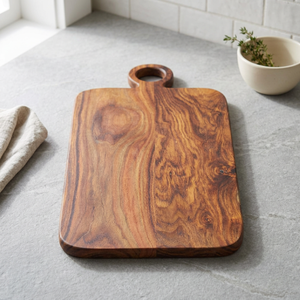 Planche à découper rectangulaire en bois d'acacia de qualité supérieure, faite à la main, écologique, réutilisable, durable, lavable au lave-vaisselle, personnalisable - Product Image 1