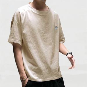 Wholesale Custom Youth Popular Personalized Half <b>Sleeve</b> Custom Hemp T <b>Shirts</b> Men's <b>Linen</b> T <b>Shirt</b> - Product Image 3