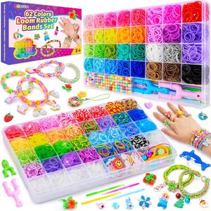 Set di 62 Colori con Oltre 5000 Elastici per Braccialetti, Fasce Elastiche Durevoli per Capelli, Regalo di Compleanno per Ragazze, Kit Creativo - Product Image 1