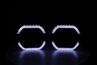 Feux avant LED universels VAHID App Control RGBW 2,5 pouces 5D Crystal Angle Eye DRL Halo Ring, modèle I9-H 12V, 30000 heures de durée de vie