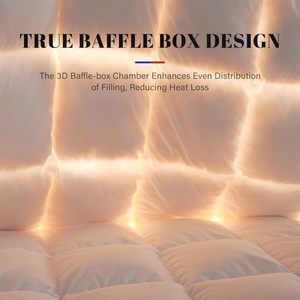 Trung bình ấm áp lông ngỗng xuống Comforter Vua Kích thước Duvet chèn không ồn ào baffel-hộp khách sạn giường Comforter cho tất cả các mùa - Product Image 3
