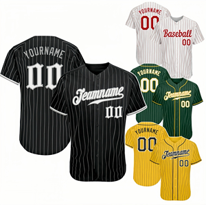 运动衫定制黑色缝制细条纹日本高级升华运动衫热卖男式棒球服 - Product Image 1