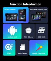 EKIY 7 inci Android 13 Navigasi GPS Motor Nirkabel CarPlay Android Auto Layar Sentuh 8 inti 2+32GB Google Play Monitor TPMS
