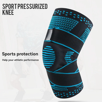 Genouillère de compression à sangle réglable avec coussinet rotulien en silicone antidérapant pour la course, le basketball et l'entraînement