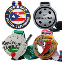 Médailles de pickleball 3D métalliques personnalisées avec design gratuit, médailles et trophées de cricket en métal, récompenses sportives en or pour courses, ruban de médaille personnalisé
