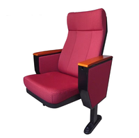 Chaise d'auditorium compacte JY-618 avec tablette d'écriture pliable et structure métallique pour amphithéâtre, école et salle de conférence