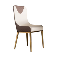 Ensemble Table et Chaises de Restaurant de Luxe Doré, Scandinave en Marbre, Combinaison Rectangulaire pour Hôtel, 6 Chaises Incluses