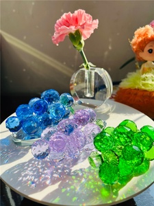 Đồ Trang Trí Bàn Gia Đình Sang Trọng Màu Hồng Thạch Anh Tím Pha Lê Thủ Công Bằng Thủy Tinh Bó Nho - Product Image 4