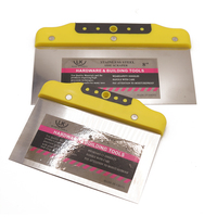 GK-K002 Couteau grattoir plat bicolore industriel avec manche en plastique jaune/noir 6in/8in/10in en acier au carbone