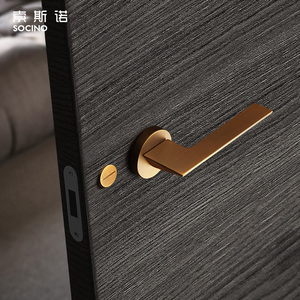 Modern Design Yellow Bronze Alloy <strong>Door</strong> <strong>Knob</strong> High Standard Interior Lock Handle for <strong>Bedroom</strong> Simple Style for Interior Use - Product Image 6