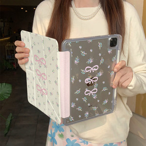 Funda para <span class=keywords><strong>iPad</strong></span> con Diseño Floral <span class=keywords><strong>Rosa</strong></span> y Lazo, Nueva Funda Protectora Acrílica 2026 para <span class=keywords><strong>iPad</strong></span> Air 8/7/6, <span class=keywords><strong>10</strong></span>.ª Generación, Pro 11", Mini 7 (<span class=keywords><strong>10</strong></span>.9") - Product Image 3