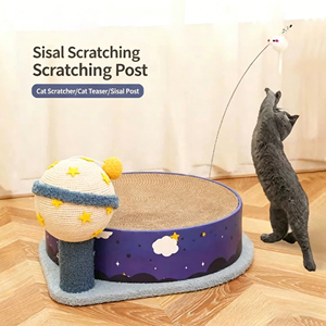 Poteau à gratter vertical en sisal naturel pour <span class=keywords><strong>chat</strong></span>, vente directe d'usine, robuste, personnalisable, jouet pour griffer - Product Image 1