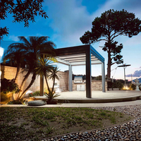 Pergola extérieure en aluminium Pavillon de jardin Gazebo motorisé étanche en aluminium pour l'extérieur