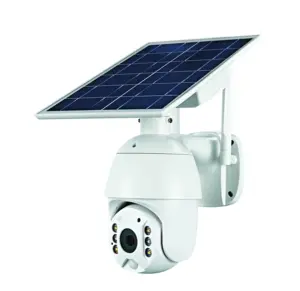 Kamera IP Nirkabel Kartu Sim 4G, Kamera Keamanan CCTV Panel Daya Matahari Luar Tahan Air Dioperasikan Baterai 18650