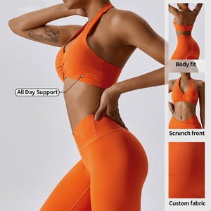 Conjunto Deportivo de Dos Piezas para Mujer, Pantalones de Yoga de Nailon y Elastano de Alta Elasticidad para Gimnasio y Fitness - Product Image 6