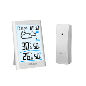 Termómetro Higrómetro Inalámbrico Baldr para Interiores y Exteriores con Pantalla LCD, Estación Meteorológica con Pronóstico y Reloj Despertador para Uso Doméstico - Product Image 1