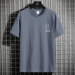 T-shirt décontracté d'été unisexe en coton 100% respirant à manches courtes et col rond avec motif de lettres tricotées OEM, nouveau style élégant 180g soie - Product Image 4