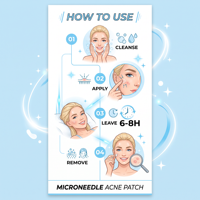 Parche Hidratante para Reparación de Cicatrices, Parche Invisible para el Cuidado de la Piel Facial Durante la Noche, Parche para el Acné con Ácido Hialurónico y Microagujas