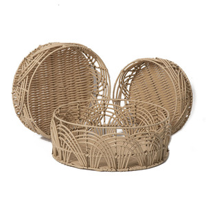 Handmade Woven Oval Rattan <b>Storage</b> <b>Basket</b> Eco-Friendly Desktop Organizer For Home Hotel Living Room - Product Image 4