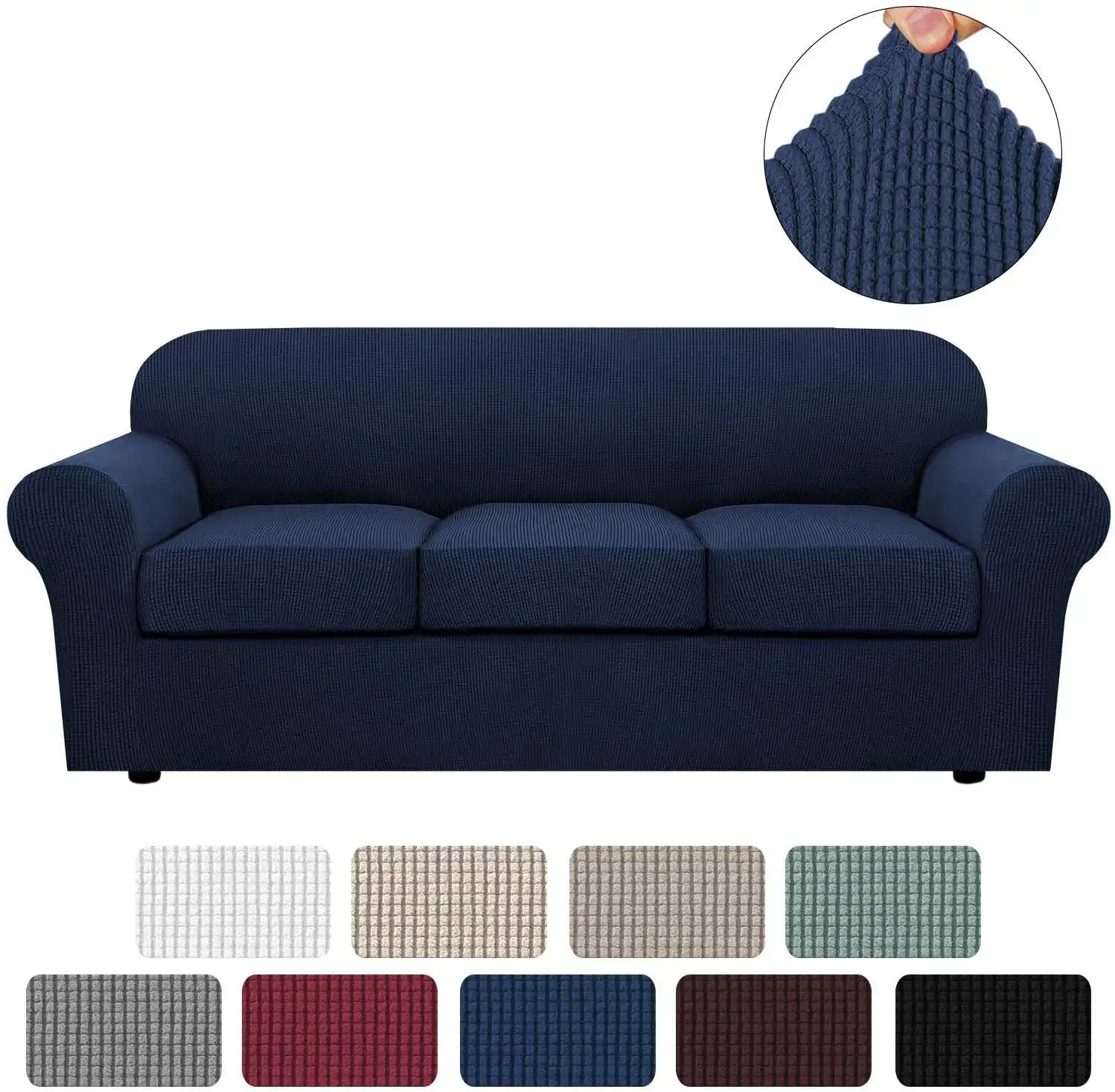 OEM/ODM Hot Sale 4 Pieces Elastic Jacquard stretch sofa cover 3 seats 3 Seaters Sofa sofar cover for sofa couch slipcover