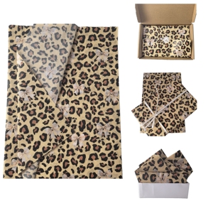 Carta Velina Beige con Motivo Leopardato 17gsm per Confezionamento Abiti, Rivestimenti per Scatole di Scarpe, Confezioni di Fiori Secchi - Ingrosso - Product Image 1