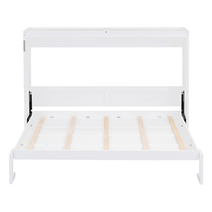 Queen Size Murphy Bed Wall Bed <b>White</b> <b>Storage</b> <b>Cabinet</b> Bedroom Furniture - Product Image 5
