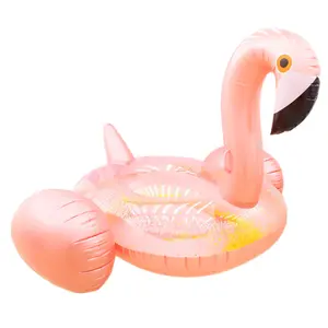 Waterspeeltoestellen Rijden Op Drijvende Rij Pvc Opblaasbare Flamingo Zwembad Float Voor Volwassenen Met Pailletten