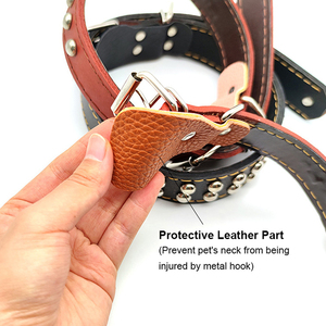 Factory Best Selling Pet Leash Set Premium Customized New Arrival Genuine Luxury Leather Dog Collar