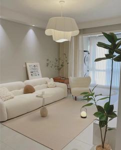 फ्रेंच क्रीम आधुनिक लक्जरी लिविंग रूम सेट छोटे अपार्टमेंट उपयुक्त सीधे क्लाउड कपड़े मेमने ऊन सरल डिजाइनर सोफा - Product Image 2