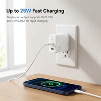 Chargeur mural double USB C Cantell Factory OEM 25W, chargeur rapide, chargeur de voyage, certifié CE ROHS