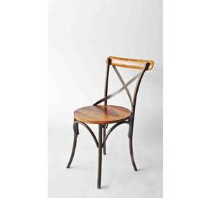 Sillas de comedor con marco de madera maciza y hierro, estilo rústico Vintage de alta calidad para uso en el hogar, Bar, taller y almacén - Product Image 1