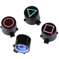 Nouvel ensemble de boutons en plastique ABXY (4 pièces) pour manette PS4 – Pièce de rechange noire pour accessoire de jeu PS4