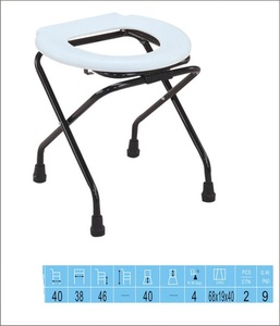 Acero cromado marco altura ajustable plegable silla para baño - Product Image 6