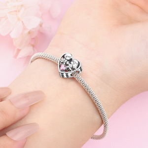 White copper <b>bead</b> <b>bracelet</b> - Heart-shaped isolation <b>bead</b> pendant, a personalized accessory suitable for both men and women - Product Image 6