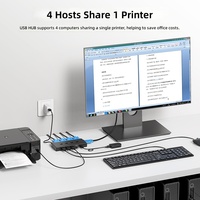 Commutateur KVM 4 ports 1920*1080 60Hz USB 2.0 200Mhz, adaptateur de partage vidéo VGA, commutateur manuel 4 entrées 1 sortie pour ordinateur