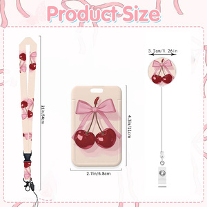Lanière rétractable en polyester avec motif époxy imprimé chat, porte-badge et porte-clés, impression UV, vente en gros - Product Image 2