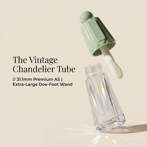 <span class=keywords><strong>Tubes</strong></span> et couvercles de gloss vert foncé, conteneur de gloss vert menthe, tube de gloss vide pour enfant en forme d'ombrelle irrégulière unique - Product Image 1