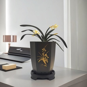 <span class=keywords><strong>Pot</strong></span> <span class=keywords><strong>en</strong></span> plastique style <span class=keywords><strong>lotus</strong></span> avec plateau, style ferme, écologique, pour orchidées et clivia, vente <span class=keywords><strong>en</strong></span> gros, usage jardin et maison - Product Image 4