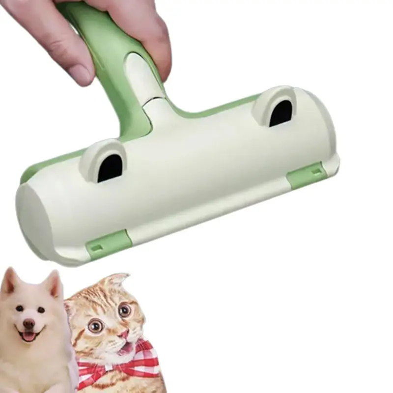 Brosse autocollant réutilisable en forme de grenouille pour poils d'animaux bidirectionnelle pour le nettoyage automatique rouleau à peluches vêtements canapé chats chien épilateur