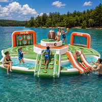 Plateforme flottante gonflable pour fête de match de football, quai aquatique spacieux pour se détendre et socialiser