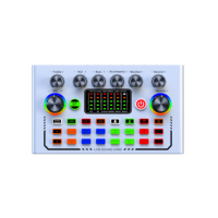 F009 Kartu Suara Profesional Live Sound OTG Mixer Audio Lossless untuk Streaming Nirkabel dengan Baterai 800mAh Tanpa Perlu Adaptor