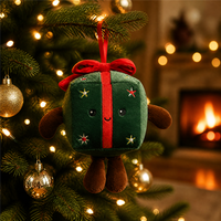 Boîte cadeau de Noël personnalisée, jouet en peluche pour la décoration des fêtes, peluche douce, ornement de Noël, commande en gros, production de masse