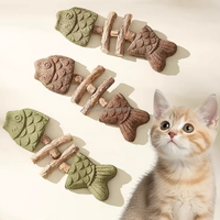 Jouet pour chat en os de poisson créatif, herbe à chat naturelle, jouet à mâcher pour chat en os de poisson Silvervine
